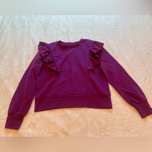 Girls’ Thereabouts JCPenney Ruffle Long Sleeve Purple Sweat Shirt